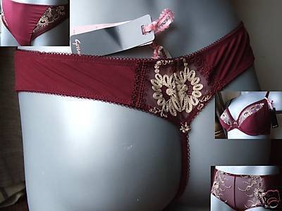 Gossard Tresor ruby lycra thong size xs 8/10 BNWT