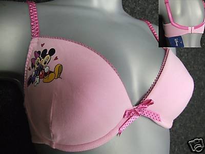 30c disney mickey minnie mouse pink cotton push up bra