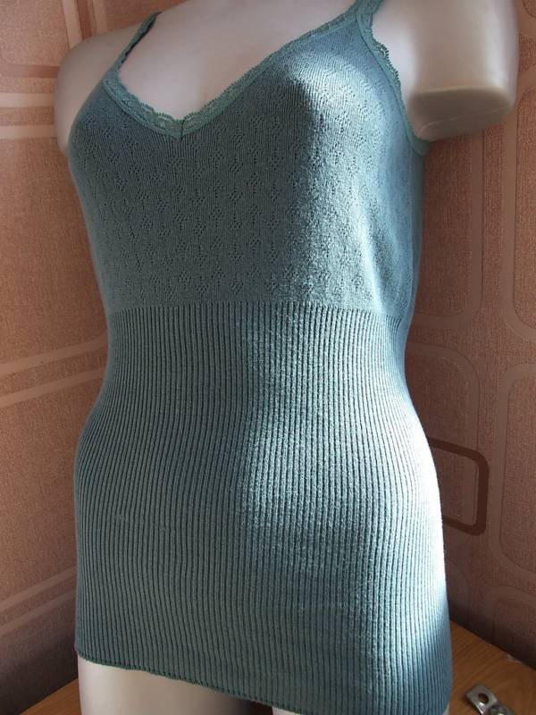 jigsaw ladies thermal long vest Top dark green L 14/16
