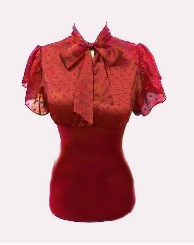 Small Size Sexy Red Tie Front Top for Juniors or Young Women