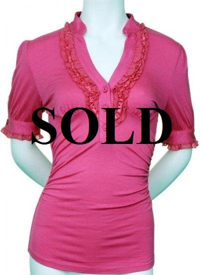 XLarge Size Pink Ruffle Top