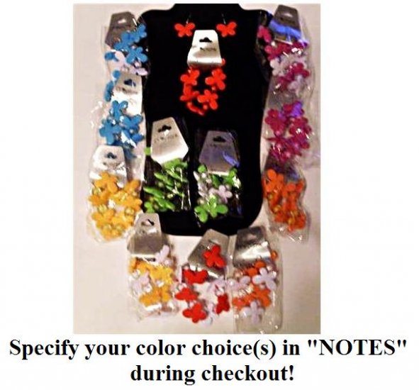 Colorful Butterfly Bracelet and Earring set, specify your color(s) during checkout