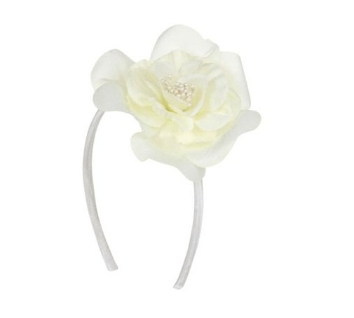 Trendy WHITE Rose Headband