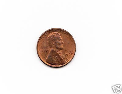 1937 Wheat Penny AU-BU cent coin