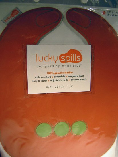 Lucky Spills Magnetic Bib by Mally Bibs Orange (HC08)