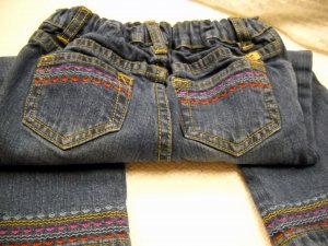 Levis Strauss Signature Jeans Adjustable Waist Band Embroidered Size 3 (HC26)