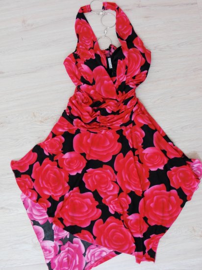 Sexy Floral Open Back Club Dress (B2-0010)