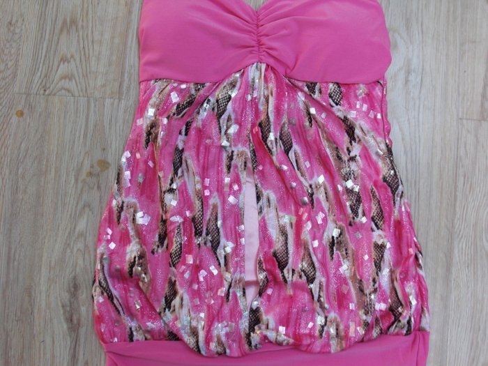 Fancy Pink Decor Sexy Club Dress (B2-0012)