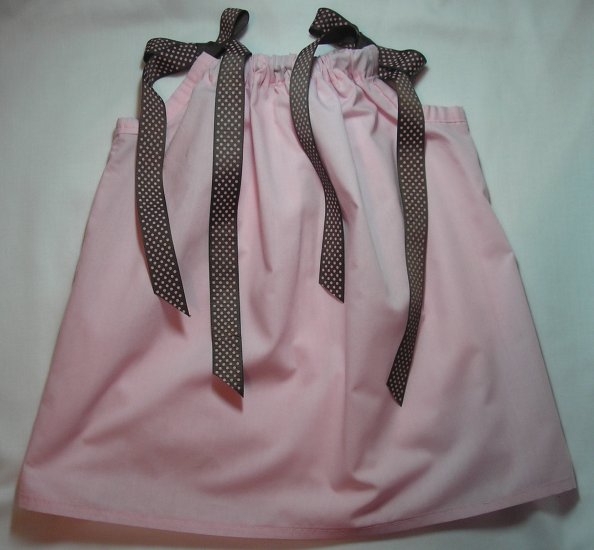 Custom Boutique Pink and Chocolate Pillowcase Dress