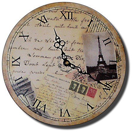 12" Decorative Wall Clock (Postcards from Paris)