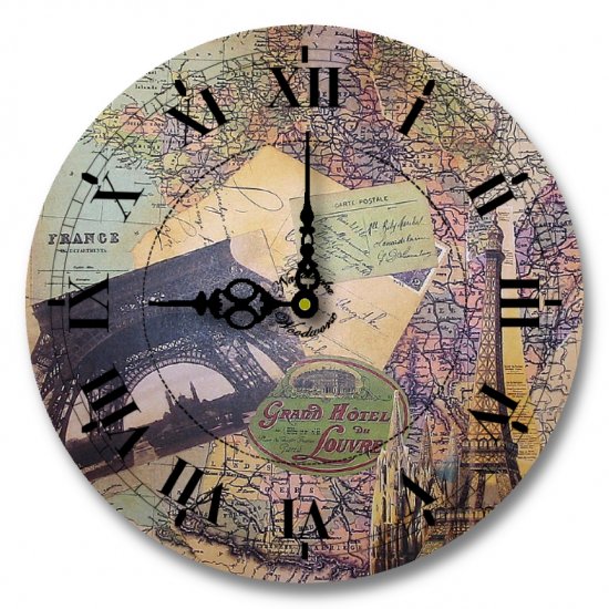 12" Decorative Wall Clock (Paris and the Grand)