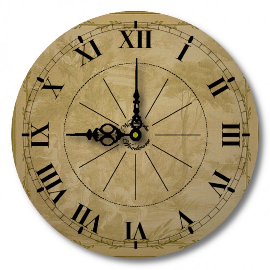 12" Decorative Wall Clock (Quilted Toile)