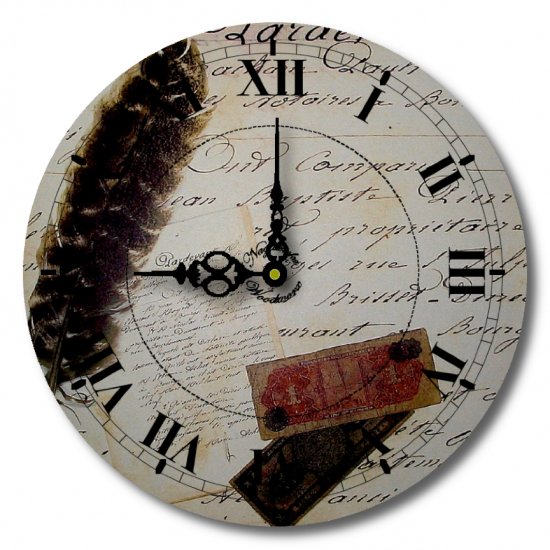 12" Decorative Wall Clock (Letters from the Past)