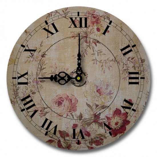 12" Decorative Wall Clock (Grandma's Floral Clock)