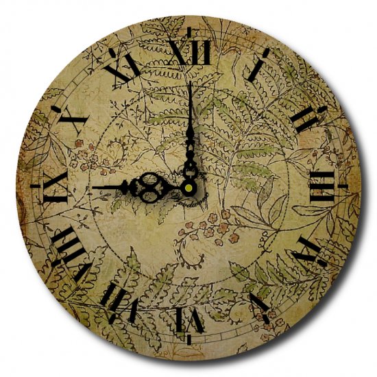 12" Decorative Wall Clock (Fern Garden Clock)