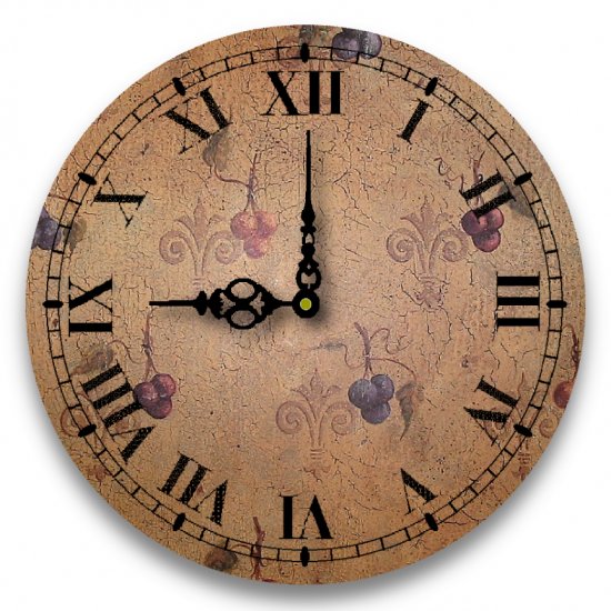 12" Decorative Wall Clock (Grapes)