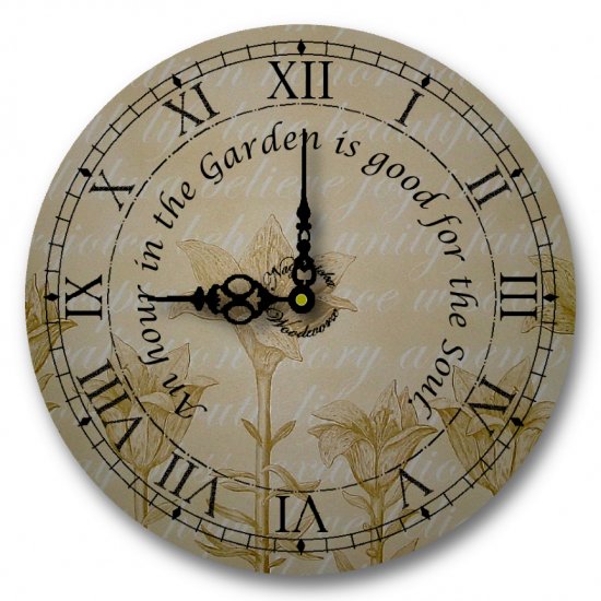 12" Decorative Wall Clock (An Hour in the Garden)