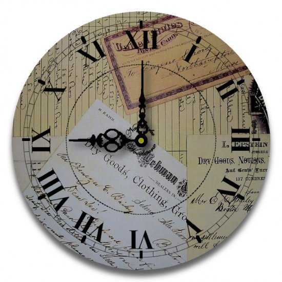 12" Decorative Wall Clock (Papers)