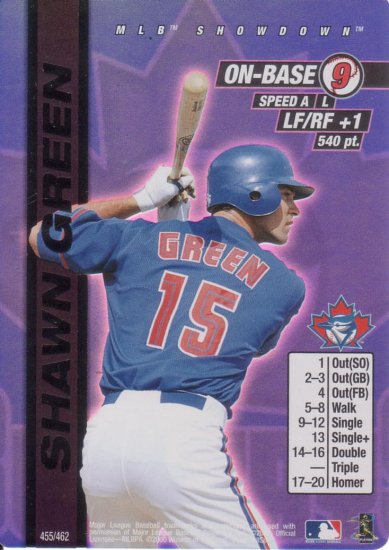SHAWN GREEN 2000 MLB SHOWDOWN FIRST EDITION FOIL #455 TORONTO BLUE JAYS