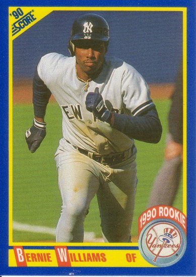 BERNIE WILLIAMS 1990 SCORE #619 ROOKIE NEW YORK YANKEES