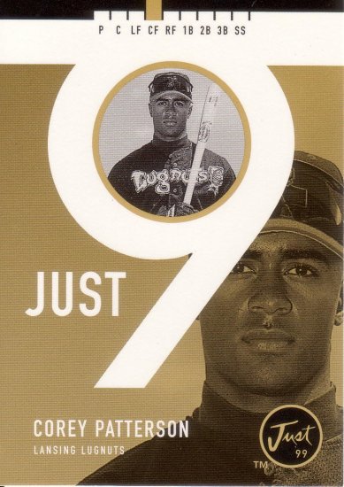 COREY PATTERSON 1999 JUST 9 IMAGINE #J9-I7 ROOKIE LANSING LUGNUTS