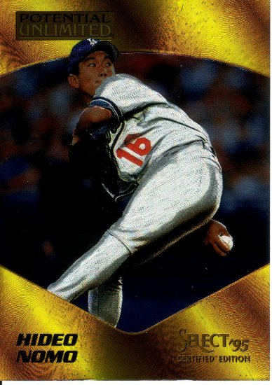 HIDEO NOMO 1995 SELECT CERTIFIED POTENTIAL UNLIMITED #10 LOS ANGELES DODGERS