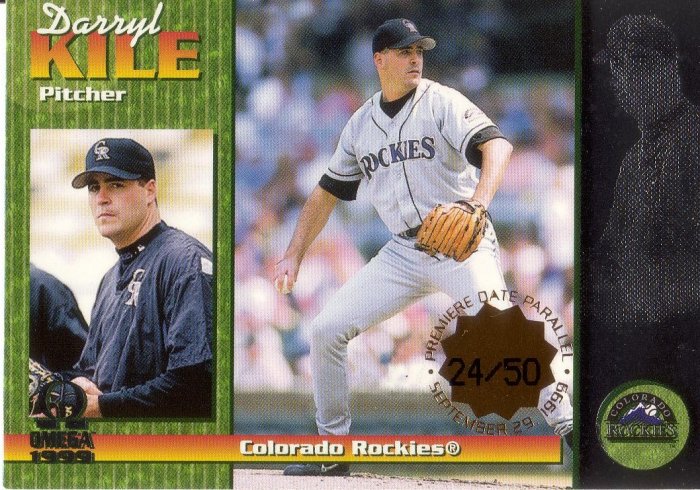 DARRYL KILE 1999 OMEGA PREMIER DATE GOLD #84 SP# 24/50 COLORADO ROCKIES