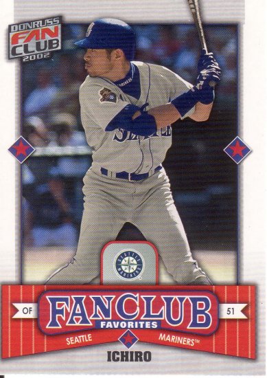 ICHIRO 2002 DONRUSS FAN CLUB FAVORITES #293 SEATTLE MARINERS