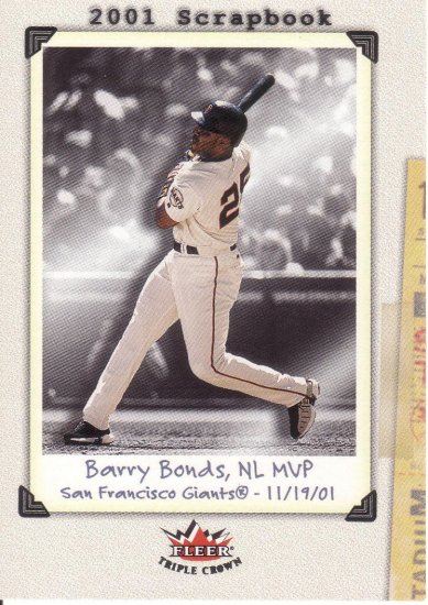 BARRY BONDS 2002 FLEER TRIPLE CROWN #248 SAN FRANCISCO GIANTS
