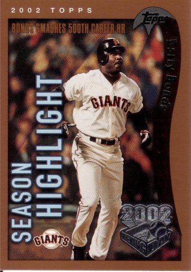 BARRY BONDS 2002 TOPPS OPENING DAY #160 SAN FRANCISCO GIANTS