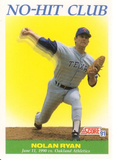 NOLAN RYAN 1991 SCORE #701 TEXAS RANGERS