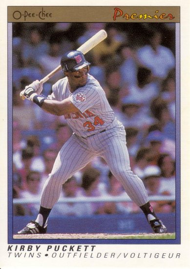 KIRBY PUCKETT 1991 O-PEE-CHEE PREMIUM CANADA #96 MINNESOTA TWINS