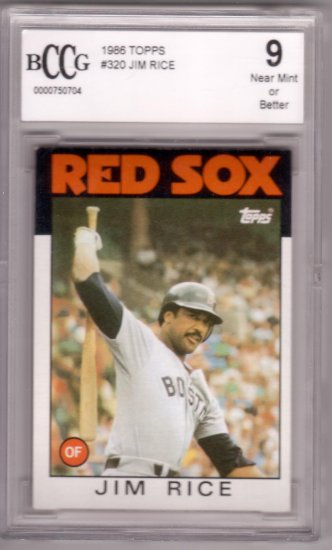 JIM RICE 1986 TOPPS #320 BCCG 9 NMT or BETTER BOSTON RED SOX