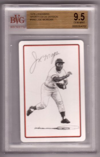 JOE MORGAN 1978 LANDSMAN SPORTS DECK NNO BVG BECKETT 9.5 GEM MT CINCINNATI REDS