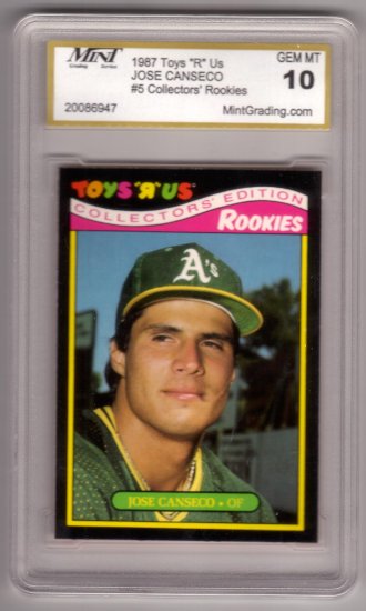 JOSE CANSECO 1987 TOYS "R" US #5 ROOKIE MINT GRADING GEM MT 10 OAKLAND ATHLETICS
