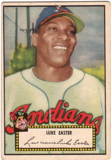 LUKE EASTER 1952 TOPPS BLACK BACK #24A CLEVELAND INDIANS