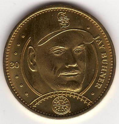 JAY BUHNER 1997 PINNACLE MINT BRASS COIN #30 SEATTLE MARINERS
