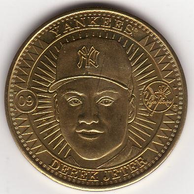 DEREK JETER 1998 PINNACLE MINT BRASS COIN #09 NEW YORK YANKEES