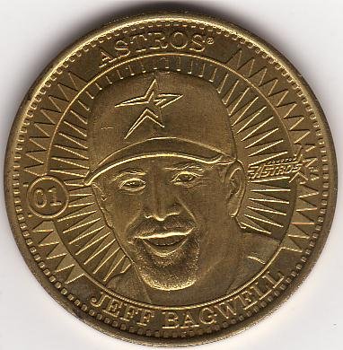 JEFF BAGWELL 1998 PINNACLE MINT BRASS COIN #01 HOUSTON ASTROS