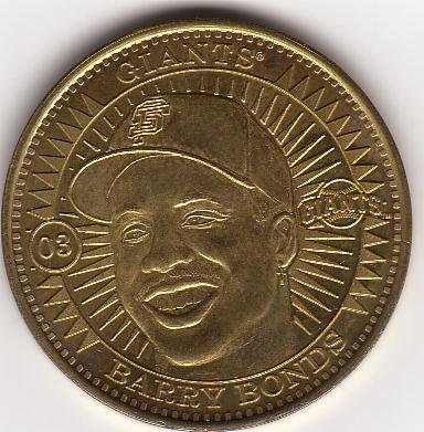 BARRY BONDS 1998 PINNACLE MINT BRASS COIN #03 SAN FRANCISCO GIANTS