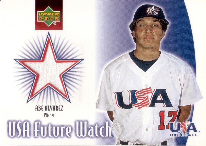 ABE ALVAREZ 2002 UD ROOKIE UPDATE USA FUTURE WATCH JERSEY #US-AA UNITED STATES
