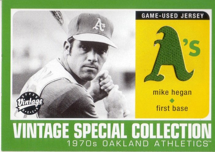 MIKE HEGAN 2002 VINTAGE SPECIAL COLLECTION JERSEY #S-MH OAKLAND ATHLETICS