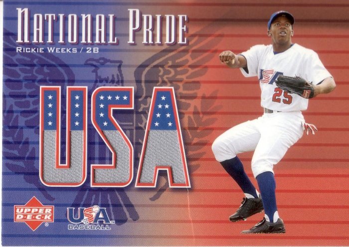 RICKIE WEEKS 2003 UPPER DECK USA NATIONAL PRIDE JERSEY #RW UNITED STATES