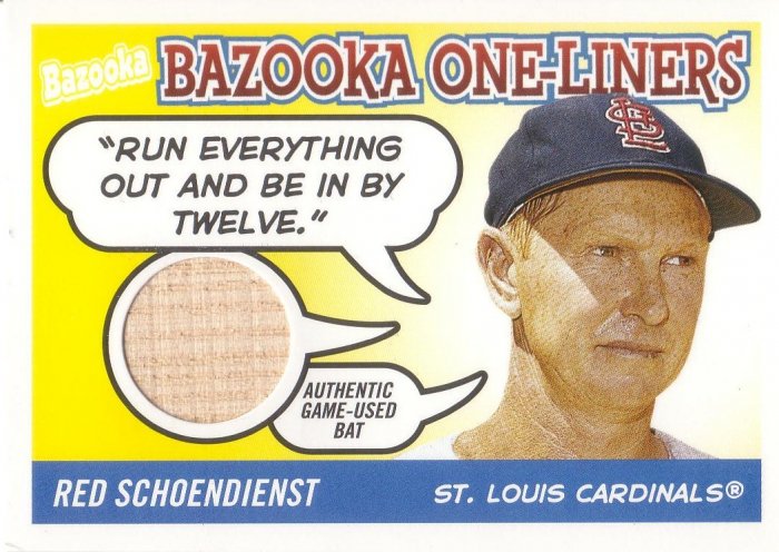 RED SCHOENDIENST 2004 BAZOOKA ONE-LINERS BAT #BOL-RS ST. LOUIS CARDINALS