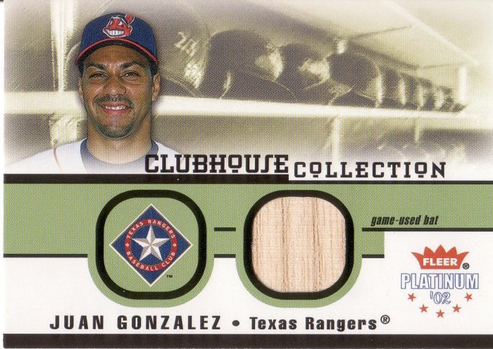 JUAN GONZALEZ 2002 PLATINUM CLUBHOUSE COLLECTION BAT #14