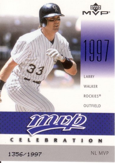 LARRY WALKER 2003 MVP MVP CELEBRATION #MVP21 SP#1356/1997 COLORADO ROCKIES