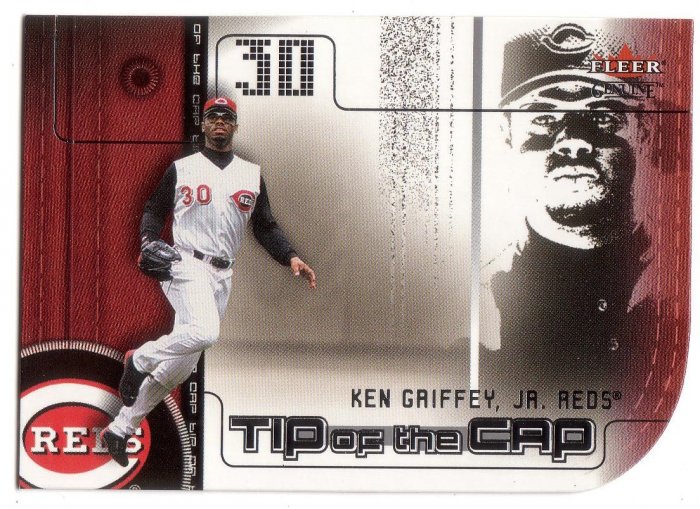 KEN GRIFFEY JR. 2002 GENUINE TIP OF THE CAP #TC 19 DIE-CUT CINCINNATI REDS