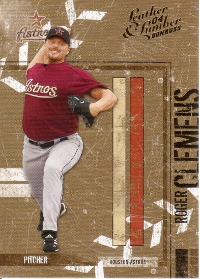 ROGER CLEMENS 2004 LEAF LEATHER & LUMBER #63 HOUSTON ASTROS