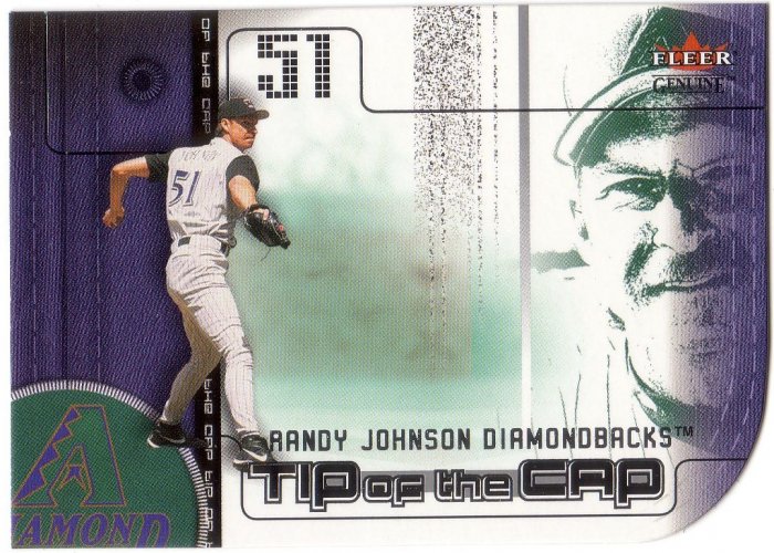 RANDY JOHNSON 2002 GENUINE TIP OF THE CAP #16 DIE-CUT ARIZONA DIAMONDBACKS