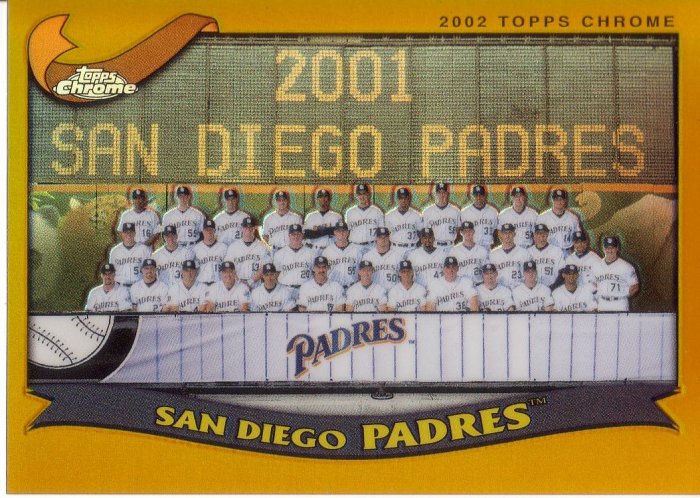 SAN DIEGO PADRES 2002 TOPPS CHROME #664 GOLD REFRACTOR